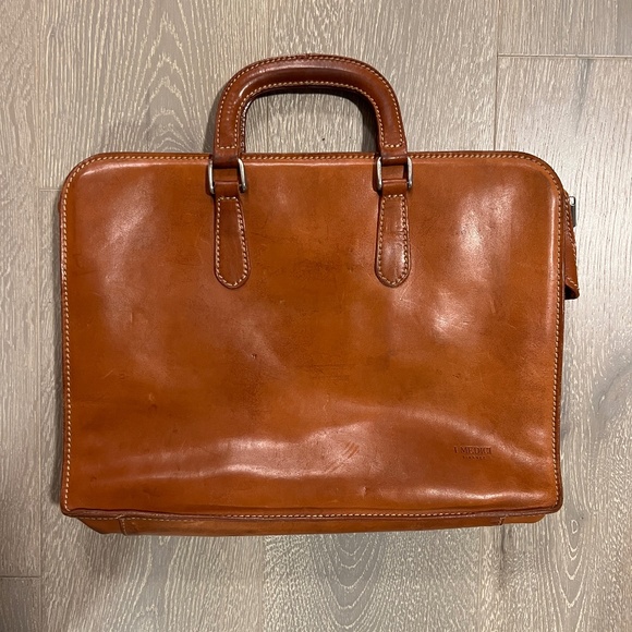I MEDICI FIRENZE Brown Leather Briefcase - Picture 1 of 10